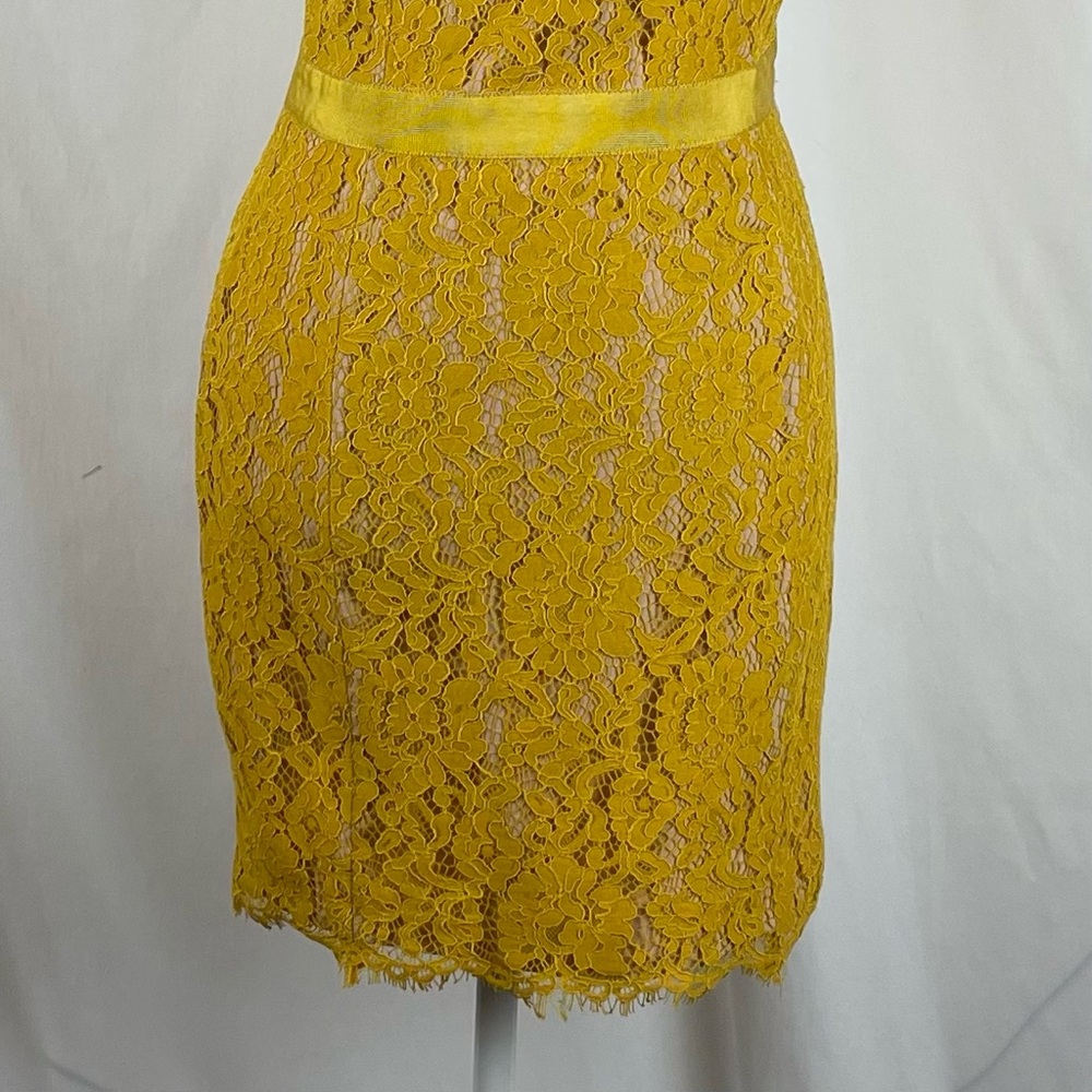 Endless Rose Mustard Lace Tie-Shoulder Mini Dress - Picture 4 of 14